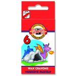 Мелки восковые школьные, 6 цв., картонная упаковка с европодвесом