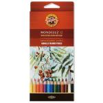Набор карандашей акварельных MONDELUZ, 12 цв., картонная упаковка с европодвесом