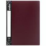 Папка с пружинным скоросшивателем SATIN, карман, форзац, ф.A4, 0,6мм, бордовая