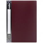 Папка с 80 файлами SATIN, форзац, ф.A4, 0,7мм, бордовая