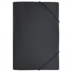 Папка на резинках SATIN, ф.A4, черная, 0,45 мм