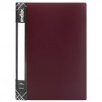 Папка на 2 кольцах SATIN, форзац, ф.A4, бордовая, 0.6мм, 2см