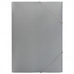 Папка на резинках SATIN, ф.A4, серебристая, 0,45 мм