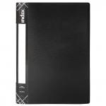 Папка на 4 кольцах SATIN, форзац, ф.A4, черная, 0.6мм, 2см