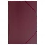 Папка на резинках SATIN, ф.A4, бордовая, 0,45 мм