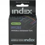 Клейкая лента канцелярская INVISIBLE, 18мм*33м, инд. цв.короб с подвесом