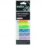 Блок-закладка с липким слоем, разм. 12х44мм,  пластик, 8 цв по 20л (4 стрелки, 4 полоски)