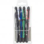 Набор маркеров перманентных с резиновым упором, пулевидный наконечник, 4 цвета