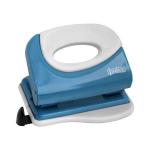 Дырокол FUSION, толщина прокола 10 листов, с линейкой, металл. корпус, серо-голубой/белый