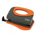 Дырокол FUSION, толщина прокола 10 листов, с линейкой, металл. корпус, серый/оранжевый