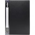 Папка с 20 файлами SATIN, форзац, ф.A4, 0,55мм, черная