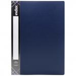 Папка с 20 файлами SATIN, форзац, ф.A4, 0,55мм, темно-синяя