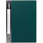 Папка с 20 файлами SATIN, форзац, ф.A4, 0,55мм, темно-зеленая