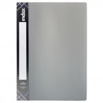 Папка с 20 файлами SATIN, форзац, ф.A4, 0,55мм, серебристая