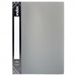 Папка с 30 файлами SATIN, форзац, ф.A4, 0,6мм, серебристая