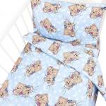Постельное белье в детскую кроватку 1286/3 Соня голубой с простыней на резинке