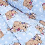 Постельное белье в детскую кроватку 1286/3 Соня голубой с простыней на резинке