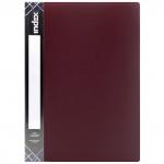 Папка с 30 файлами SATIN, форзац, ф.A4, 0,6мм, бордовая