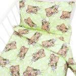 Постельное белье в детскую кроватку 1286/1 Соня зеленый с простыней на резинке