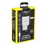 FORZA Зарядное устройство с кабелем для зарядки  IP, 2 USB, 220 В, 2A, 1м