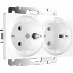 Механизм белый - Розетка двойная с заземлением (белая)