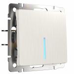 Механизм перламутровый рифленый - Выключатель одноклавишный с подсветкой(перламутровый рифленый)