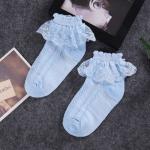 Носки с оборками голубые