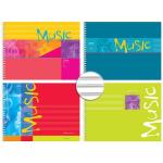 Тетрадь для нот 24л., А4, гребень мелов "Яркие аккорды" (гориз.) в ассортименте (4диз.), BG 6956