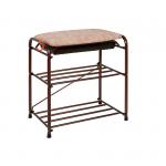 Подставка для обуви 3-х полочная 45  с сиденьем с ящиком, цвет сиденья бежевый