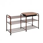 Подставка для обуви 3-х полочная 80  с сиденьем с ящиком, цвет сиденья бежевый