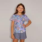 Футболка для девочки - Узор - голубой