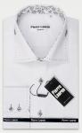 0107TESF арт. Белая мужская рубашка Elegance Slim Fit с узорным подкроем
