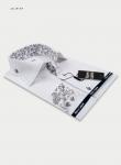 0107TESF арт. Белая мужская рубашка Elegance Slim Fit с узорным подкроем