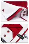 0117TESF арт. Мужская рубашка белая Elegance Slim Fit c красным подкроем и двойным воротником
