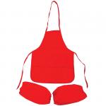 Фартук с нарукавниками ArtSpace, 48,5*39,5см, 2 кармана, красный, ФСН_17715