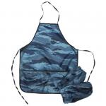 Фартук с нарукавниками ArtSpace, 54*45см, 3 кармана, камуфляж синий, ФН_1820