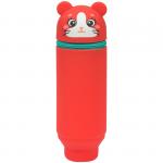 Пенал мягкий 200*55*50 Berlingo Mouse, силикон, коралловый, PM05626