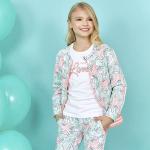 Комплект джемпер (толстовка) на молнии, фуфайка (футболка), брюки д/дев