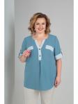 Блузка 1011 голубой, ОрхидеяЛюкс