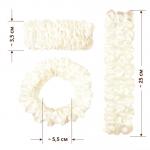 Шёлковая резинка для волос (белый жемчуг)