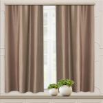 Комплект портьер для кухни Жаккард Бамбук коричневый 135*180*2 шт.