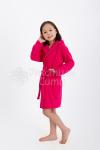 Халат махровый детский капюшон Малиновый