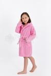 Халат махровый детский капюшон Розовый