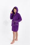 Халат махровый детский капюшон Фиолетовый