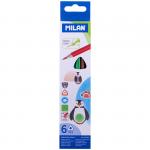 Карандаши цветные Milan 231, 06 цв., трехгран., заточен., картон, европодвес, 0722306/1110716/6