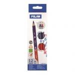 Карандаши цветные Milan 2цв трехгран., MAXI HB син.+красн., 702612