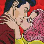 Кристальная мозаика (алмазная вышивка) "ФРЕЯ" ALV-79   "Поцелуй. Поп-арт"
