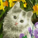 Кристальная мозаика (алмазная вышивка) "ФРЕЯ" ALV-22   "Милый котенок"