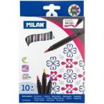 Фломастеры 661 Brush 10 цв., кистевой наконечник, картон. уп., европодвес, 0612610