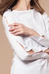 Блузка из эластичного хлопка с декоративными рукавами., D49.561